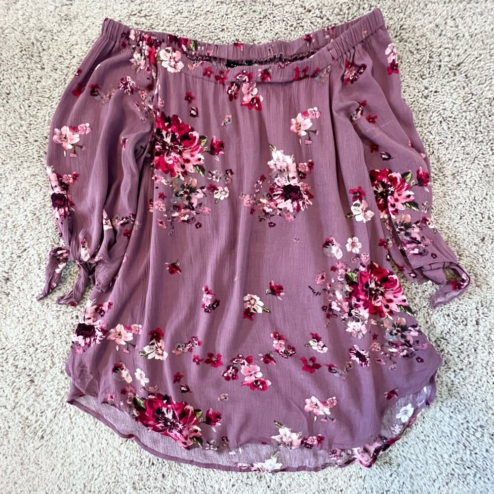 Off-The-Shoulder Floral Blouse